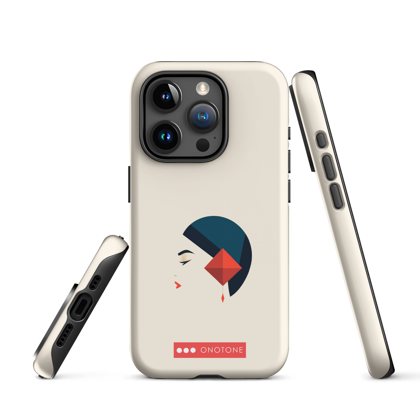 Dual Layer white modern iPhone® Case
