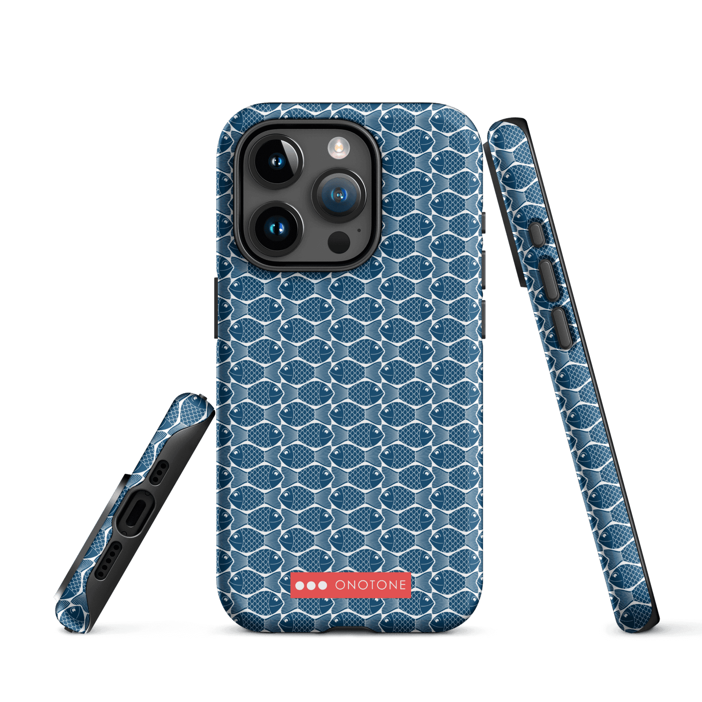 Japanese iPhone® Case with traditional Indigo fish patterns (IND-048)