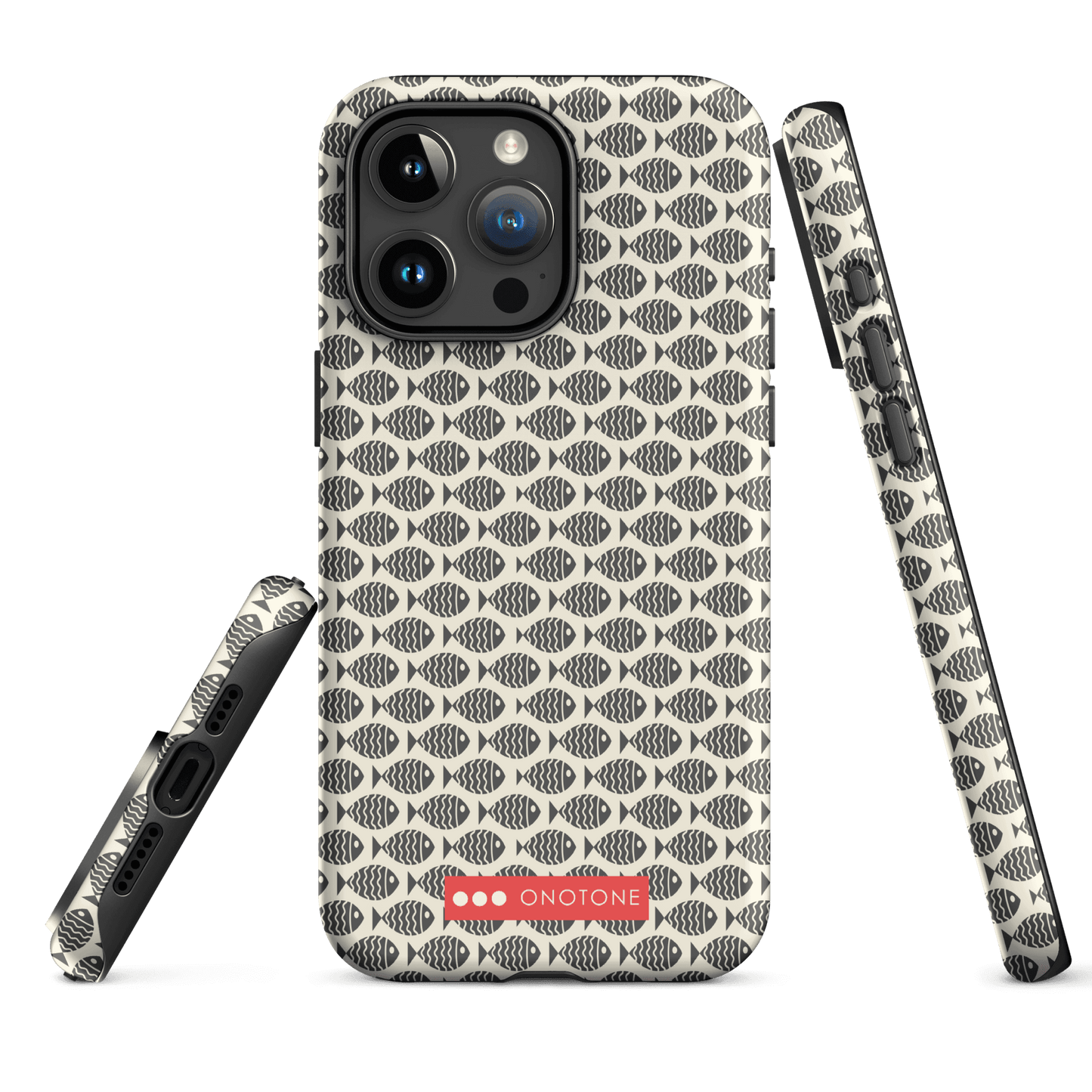 Japanese design indigo iPhone® Case with fish patterns (IND-022)