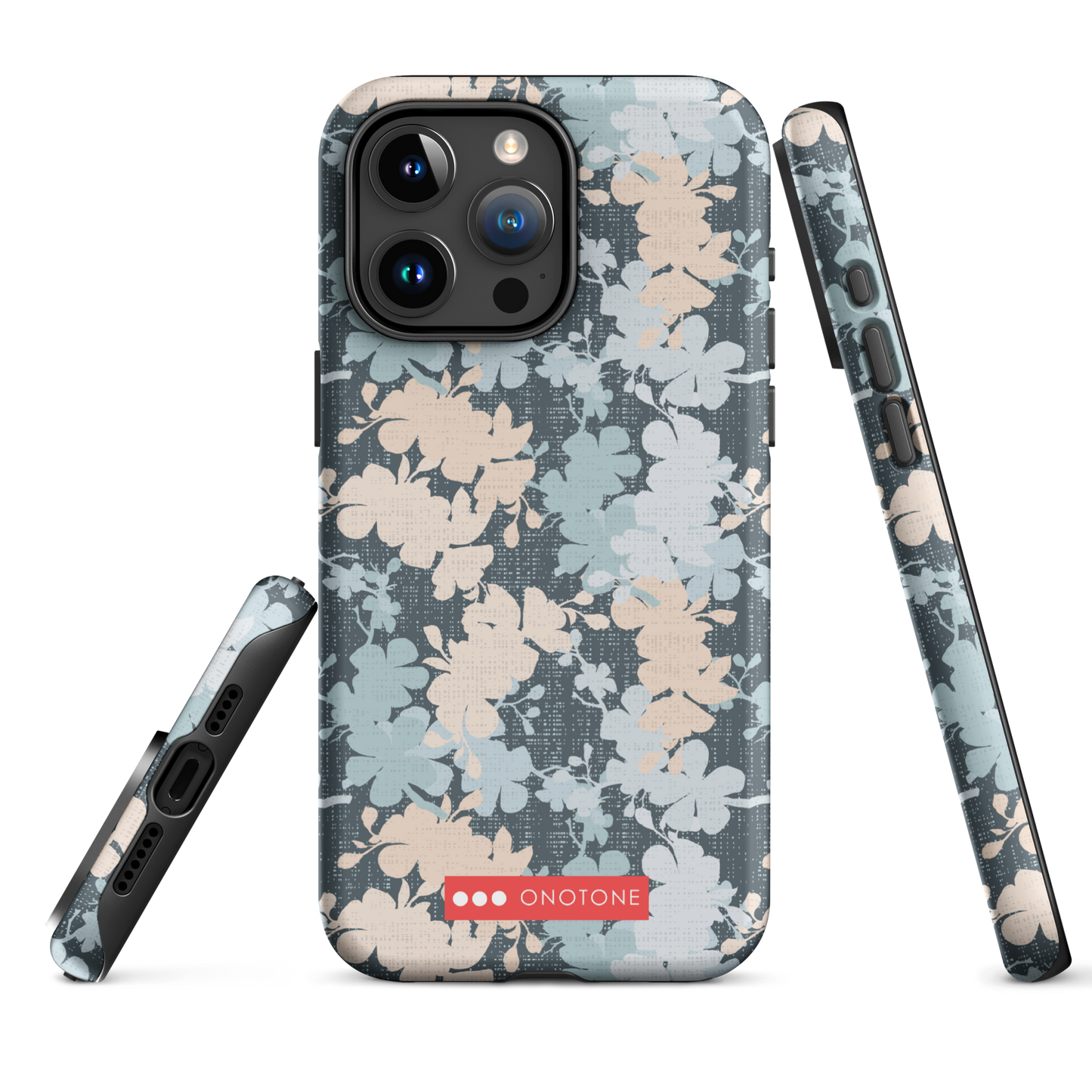Japanese design indigo iPhone® Case with sakura flower patterns