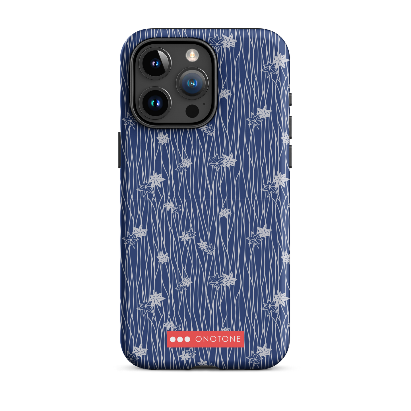 Japanese design indigo iPhone® Case with flower patterns