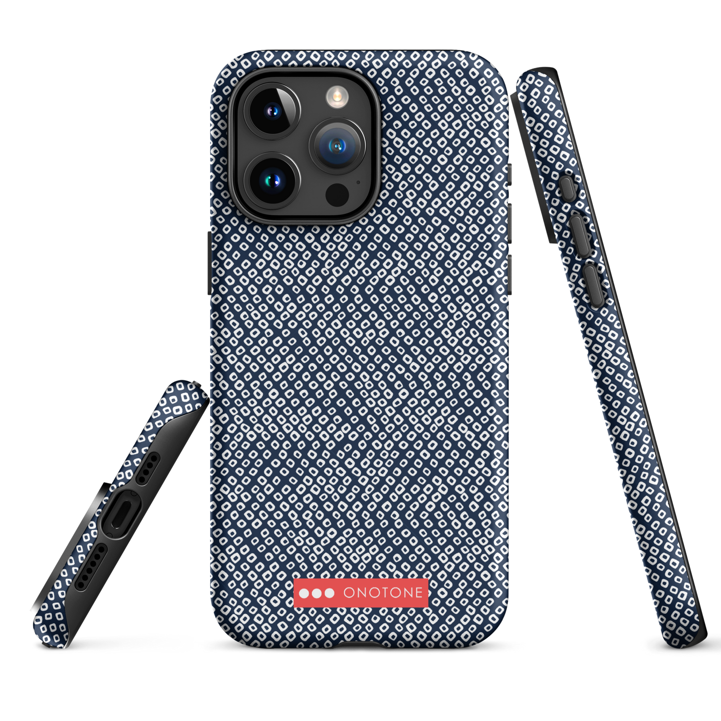 Japanese design indigo iPhone® Case with dotted patterns