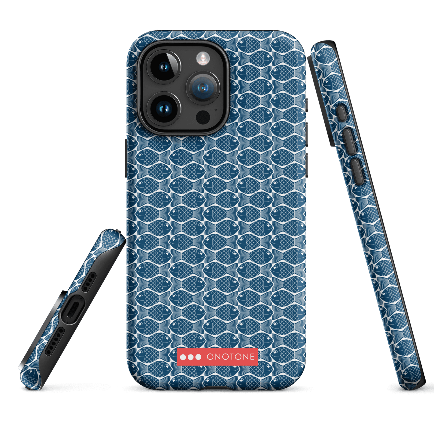 Japanese iPhone® Case with traditional Indigo fish patterns (IND-048)