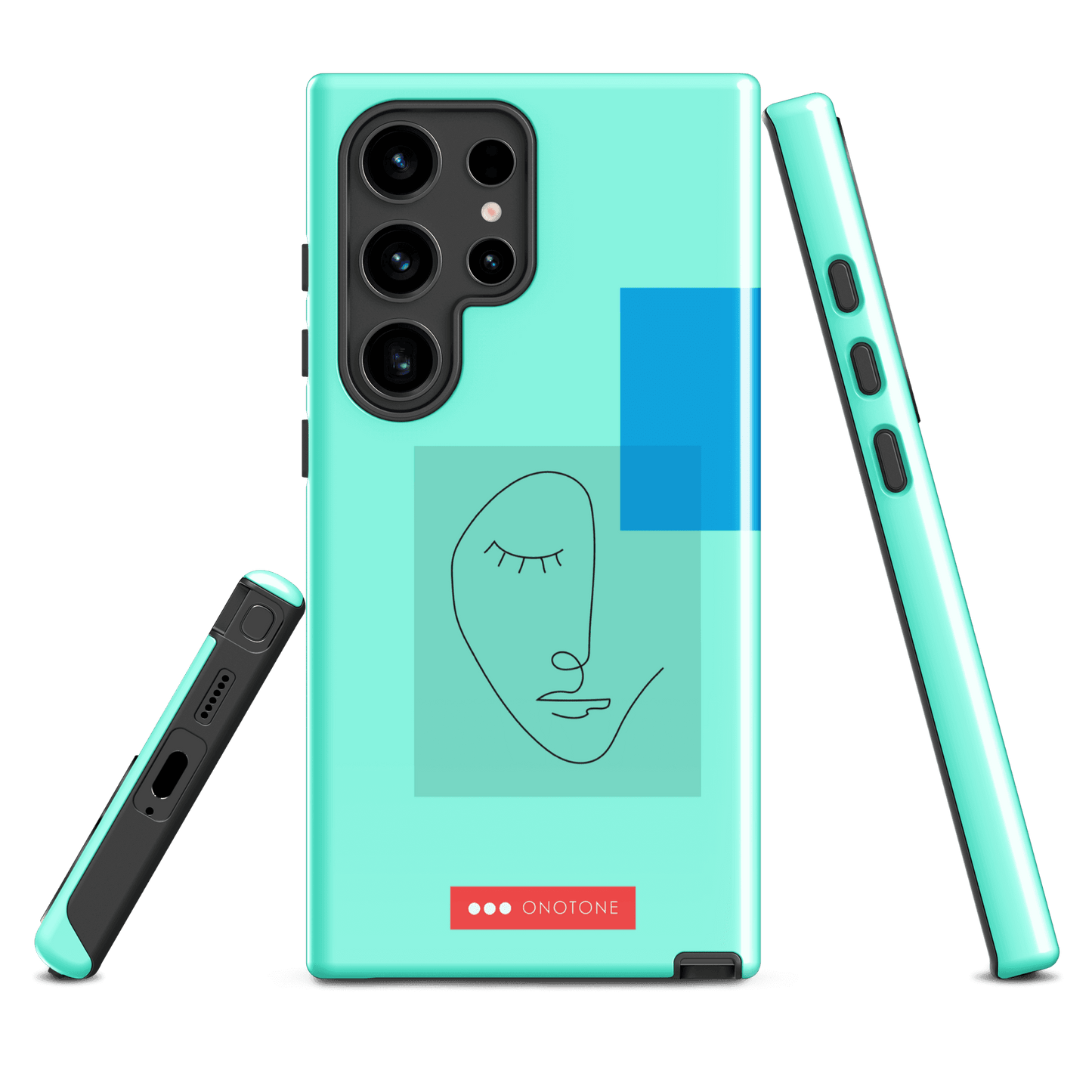 Double Layer Protection Blue Modern Samsung Galaxy Case
