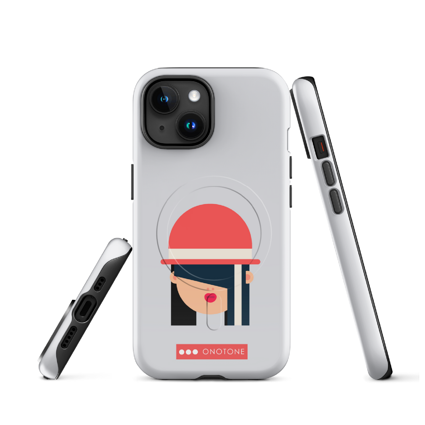 Dual Layer white modern iPhone® Case