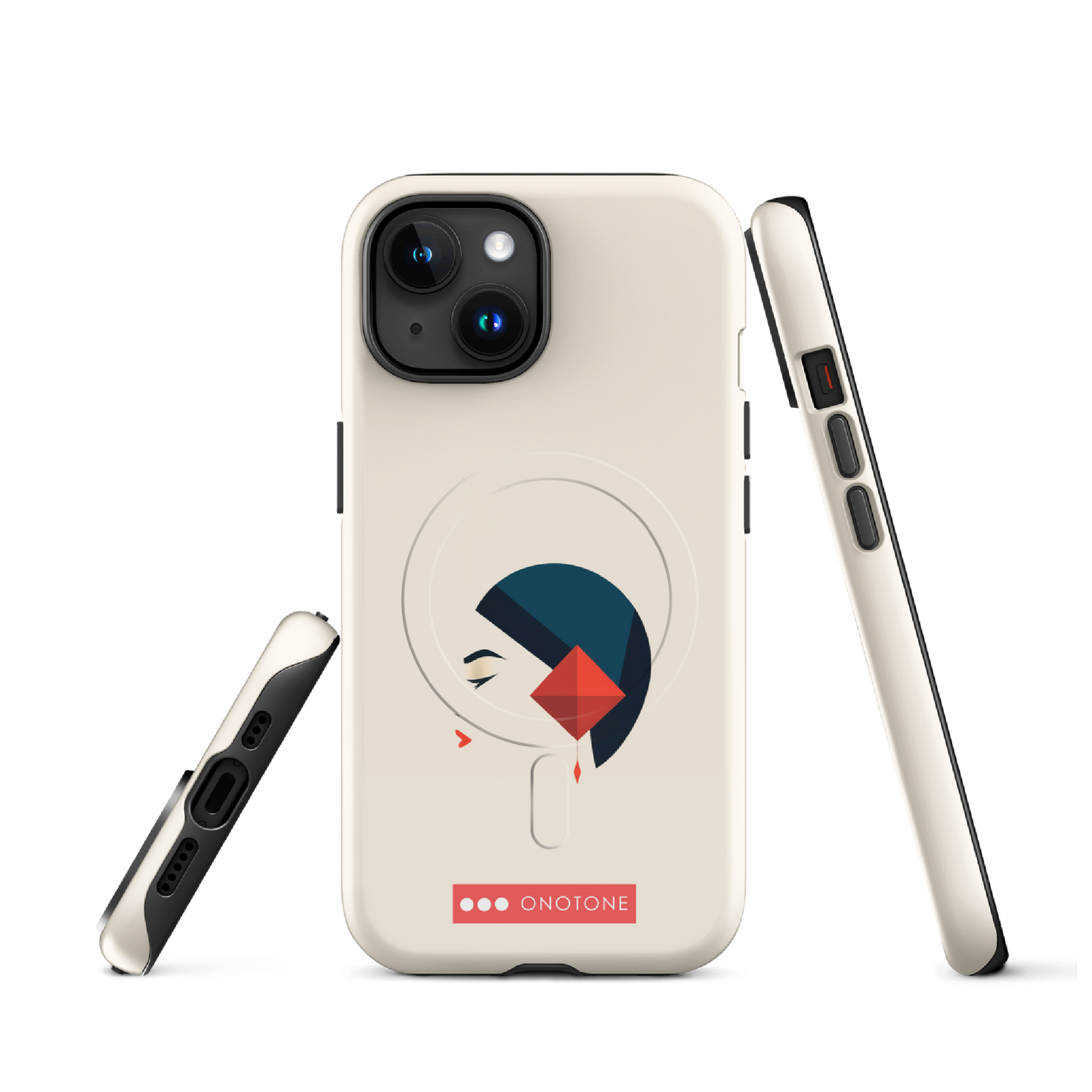 Dual Layer white modern iPhone® Case