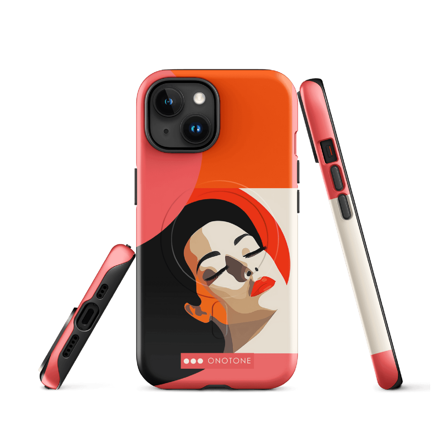 Dual Layer orange modern iPhone® Case ( MD-3857)
