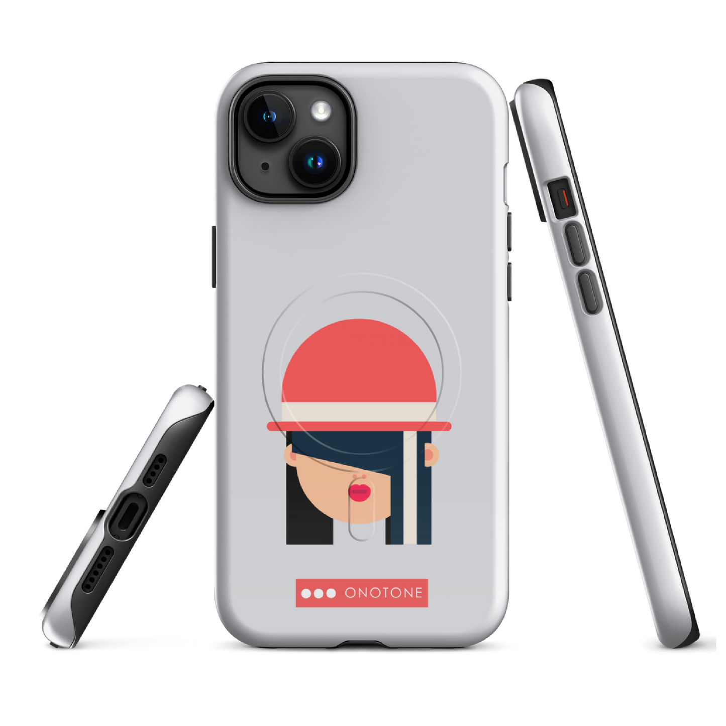 Dual Layer white modern iPhone® Case