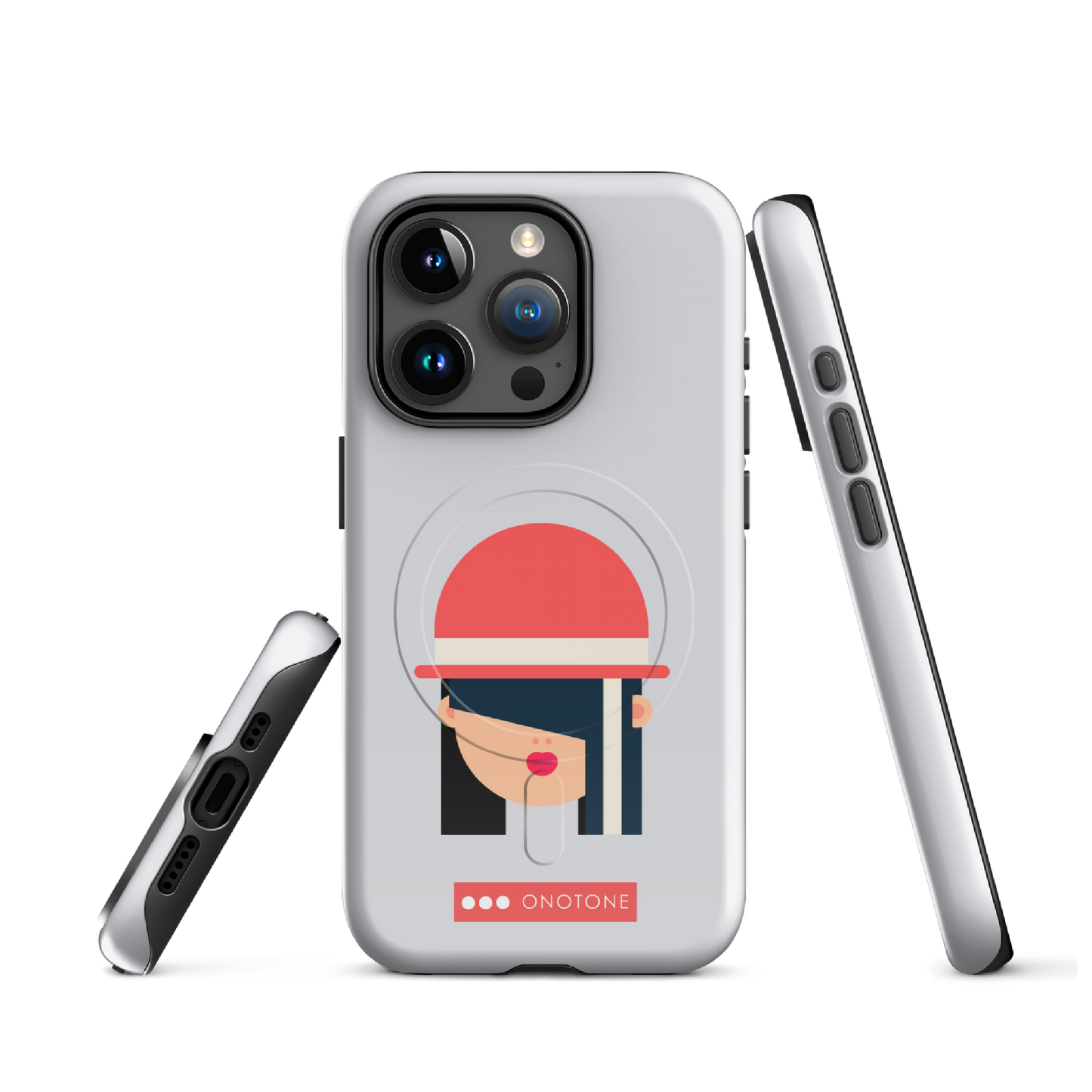 Dual Layer white modern iPhone® Case