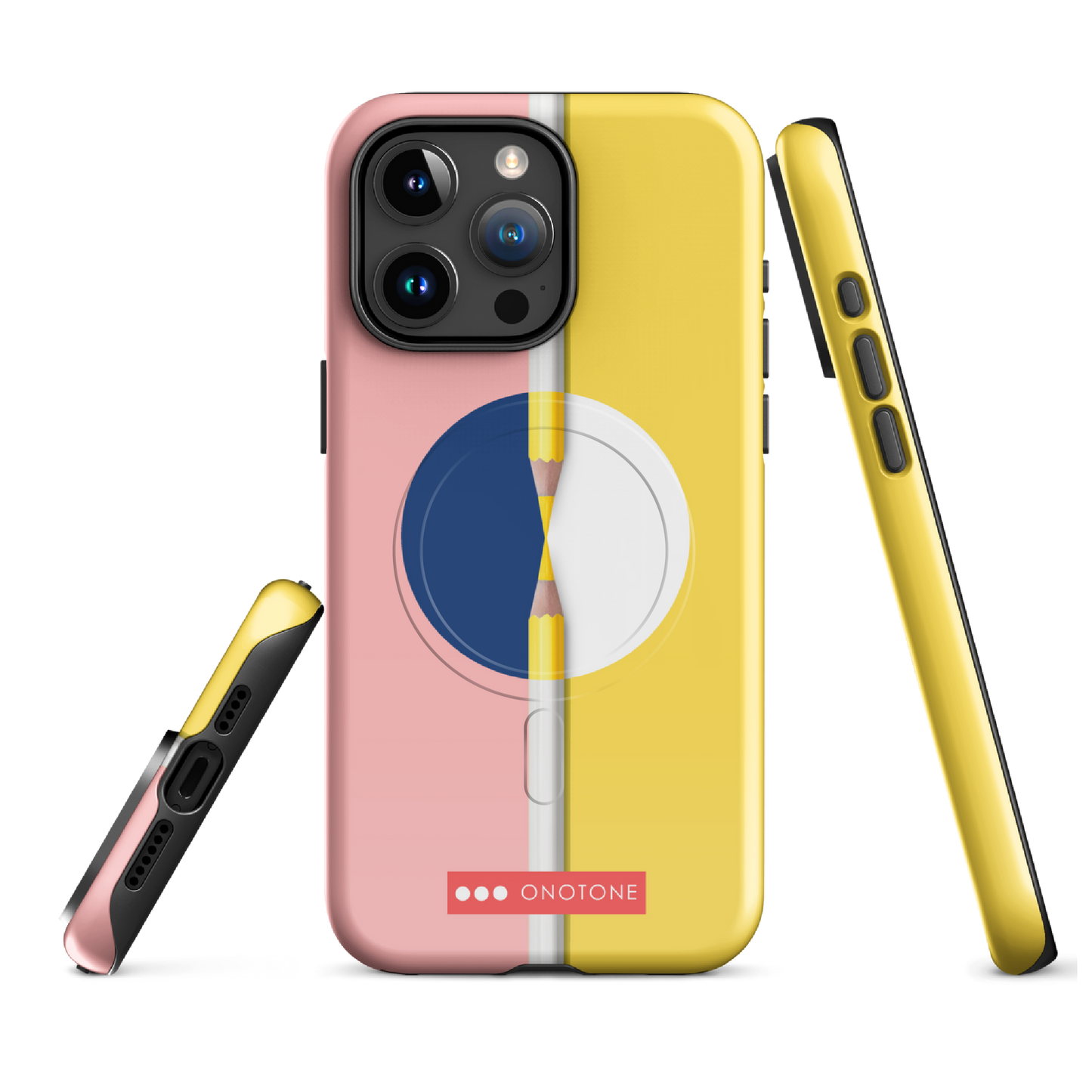 Dual Layer pink & yellow modern iPhone® Case