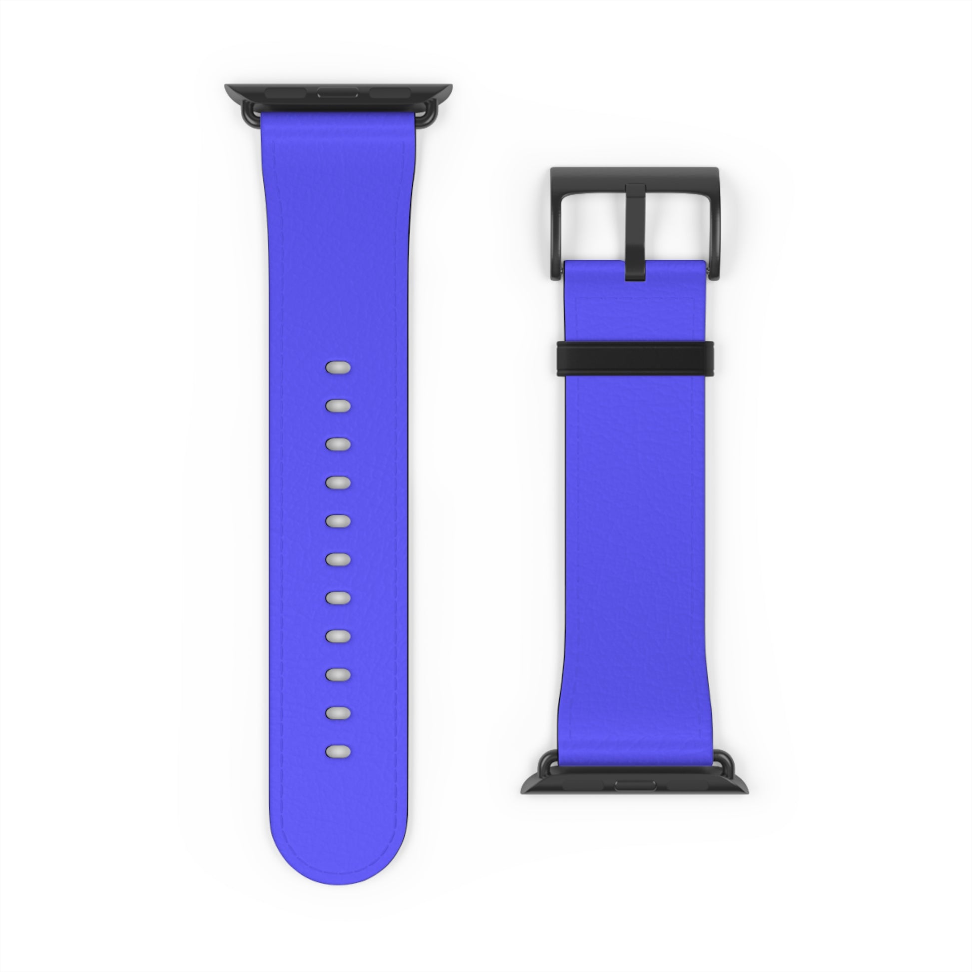 Neon Blue Apple Watch Band with black buckle