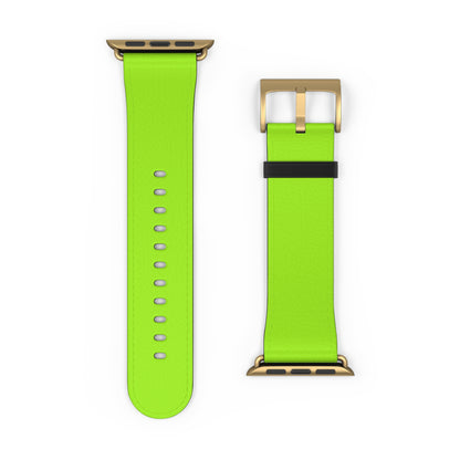 Neon Lime Apple Watch Band, gold buckle