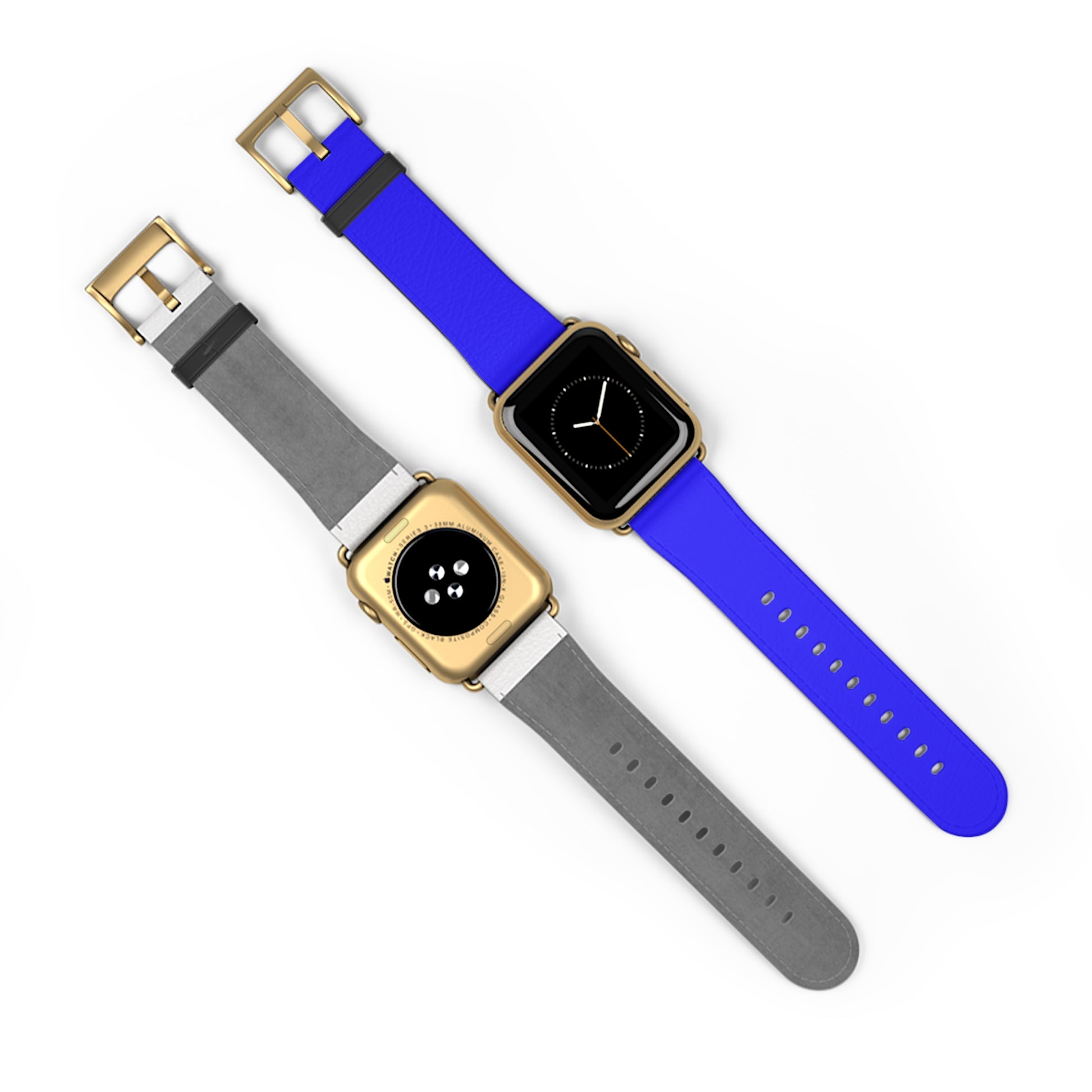 Neon Ultramarine Apple Watch Band gold clasp on watch