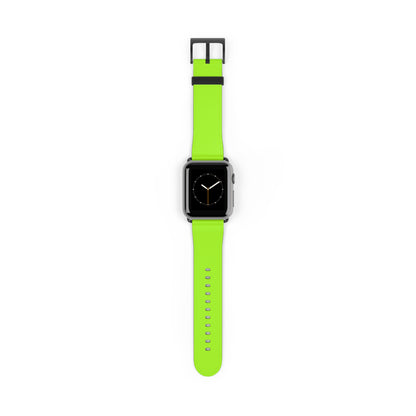 Neon Lime Apple Watch Band on watch, black buckle
