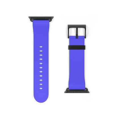 Neon Blue Apple Watch Band with black buckle