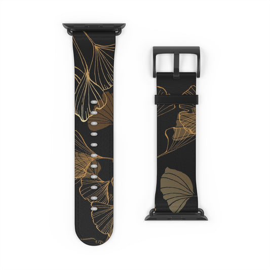 GINKO LEAVES JAPANESE INDIGO DESIGN APPLE® WATCH BAND