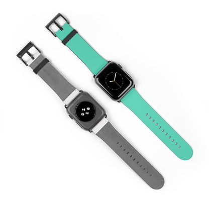 NeonLight Blue Apple Watch Band on black watch