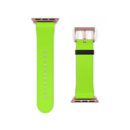 Neon Lime Apple Watch Band, rose gold buckle