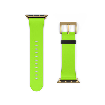 Neon Lime Apple Watch Band, gold buckle