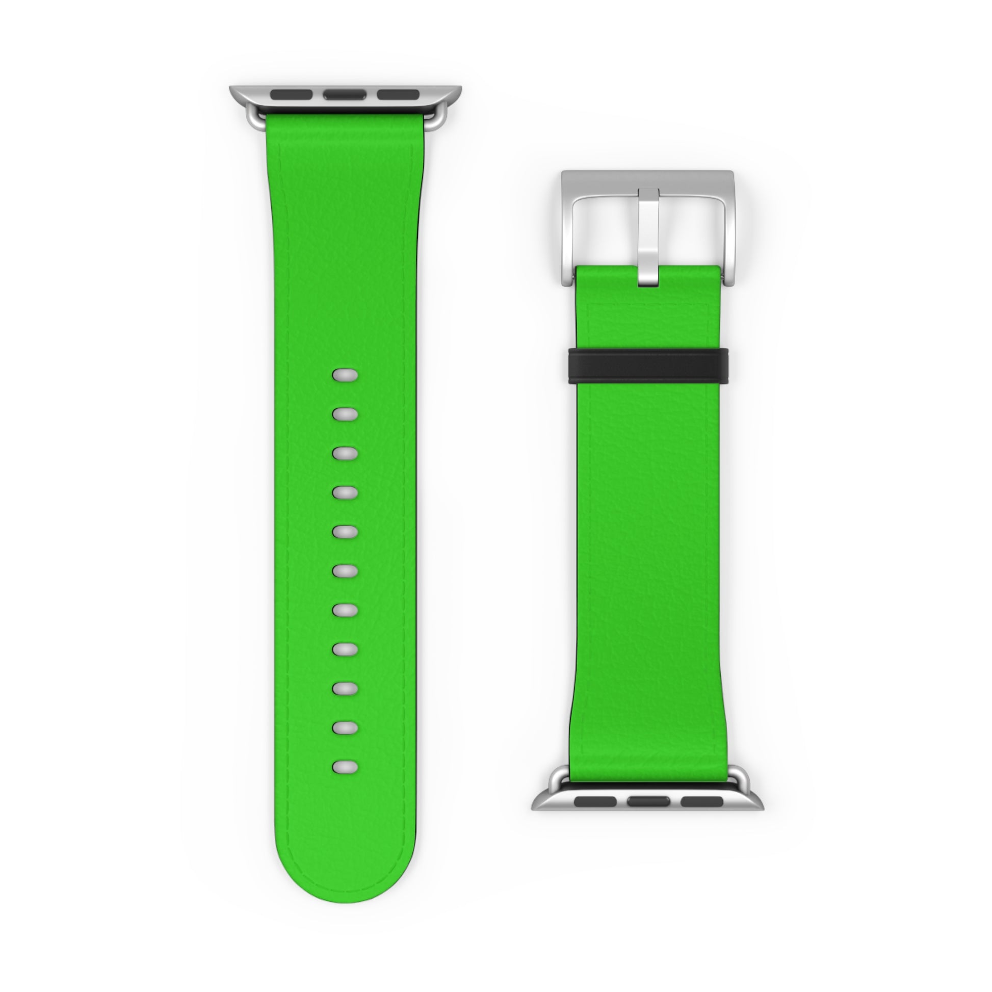 Neon Thyme Green Apple® Watch Band with rose gold buckle