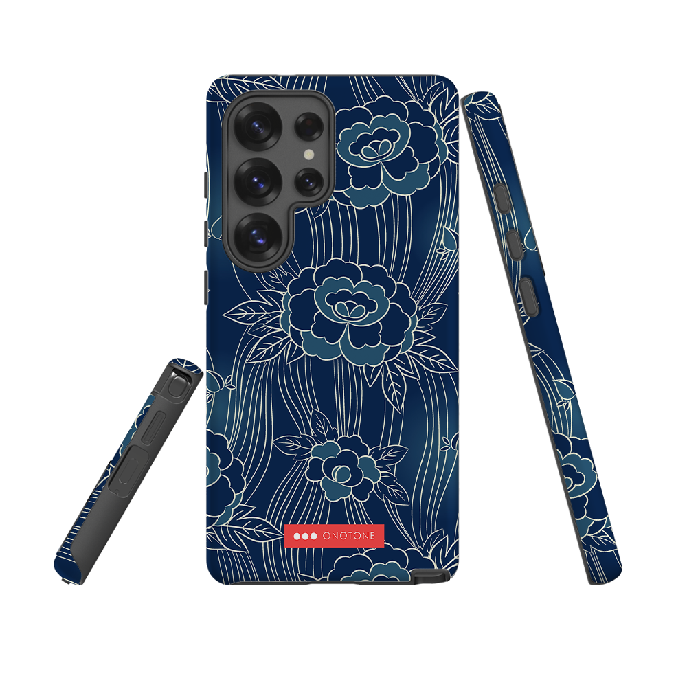 Japanese Indigo Samsung® Galaxy Phone Case Roses Pattern