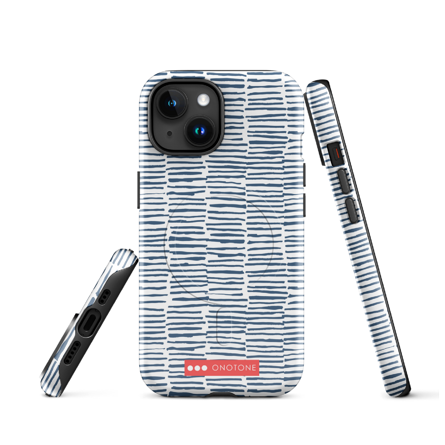 Japanese design indigo iPhone® Case with blue lines