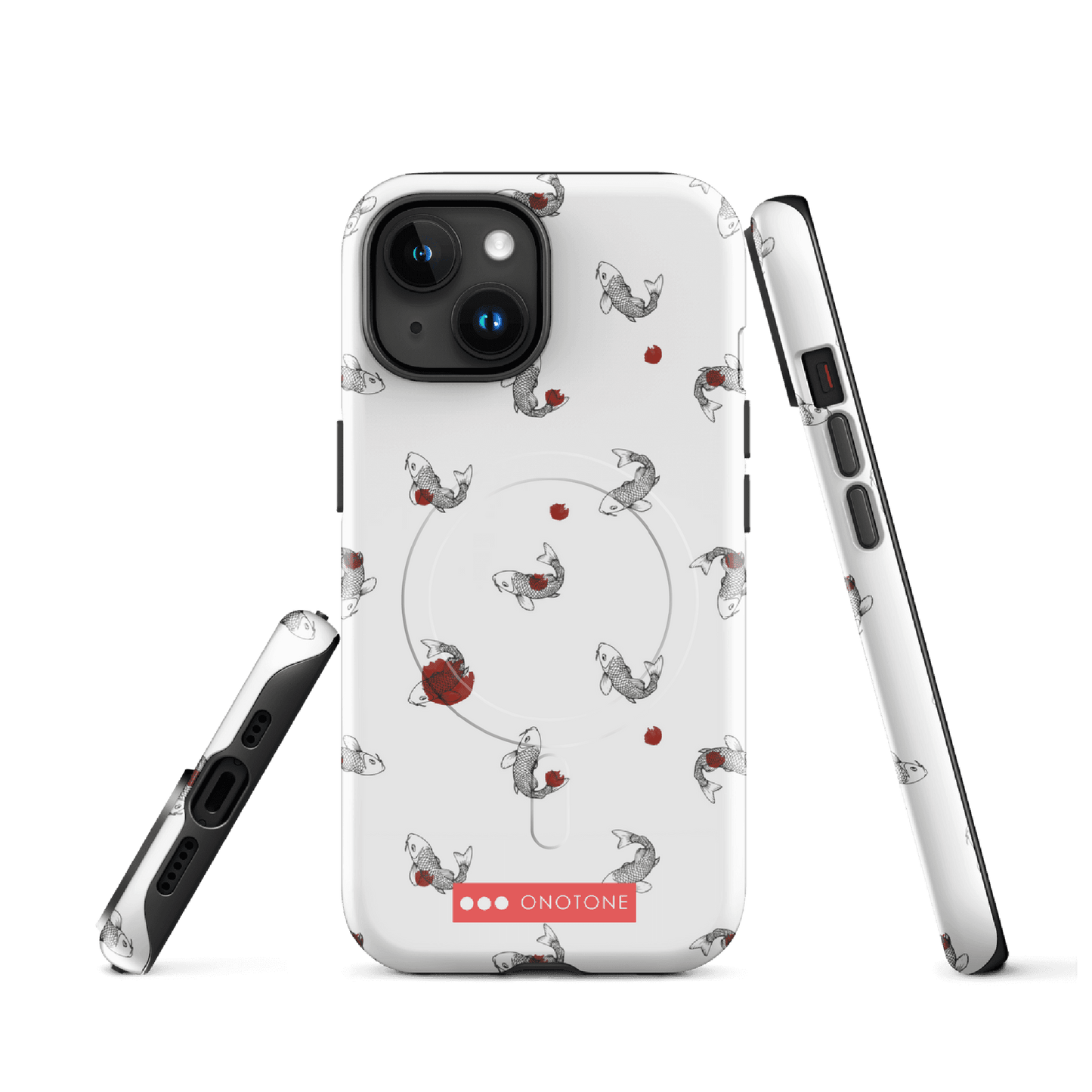 Japanese design indigo iPhone® Case with Koi patterns  (IND-038)