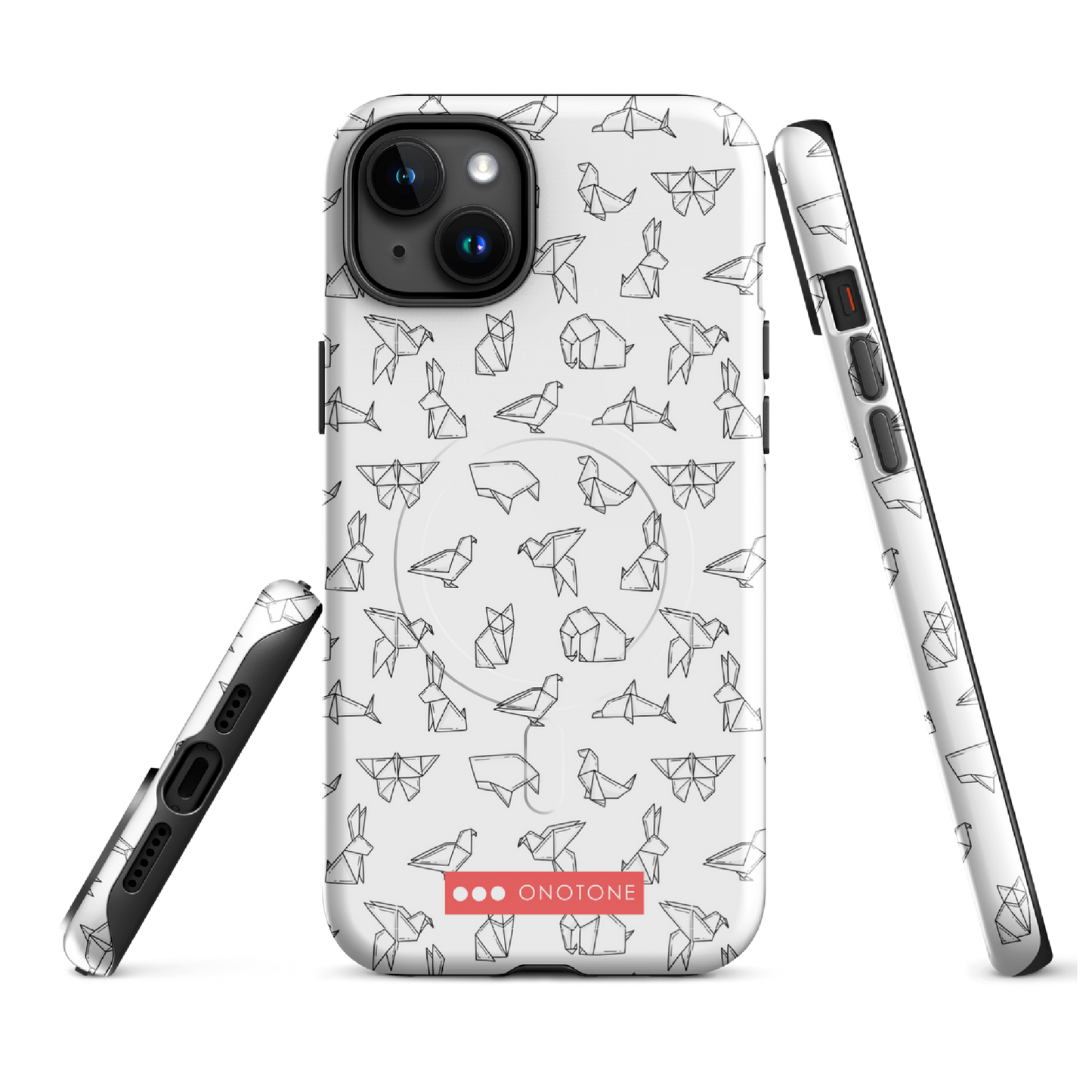 Japanese design indigo iPhone® Case with origami patterns  (IND-037)
