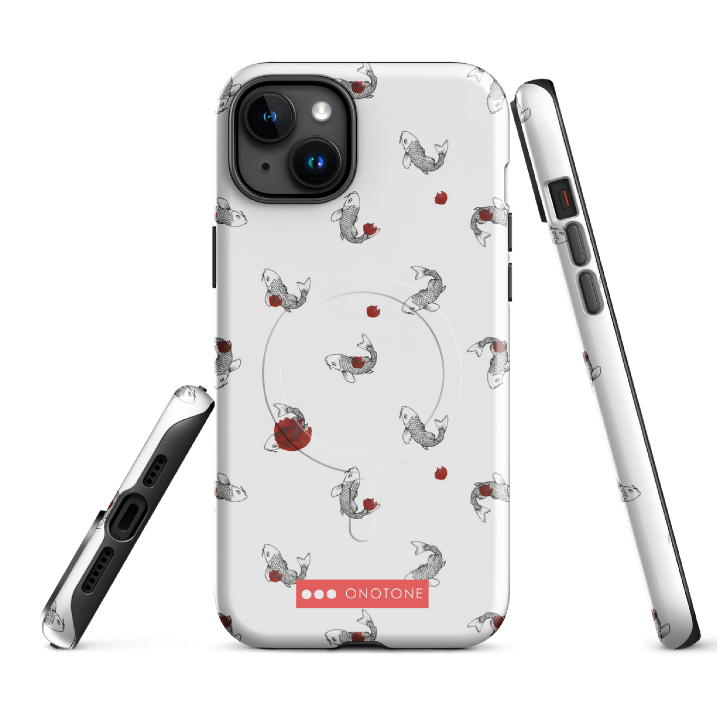 Japanese design indigo iPhone® Case with Koi patterns  (IND-038)