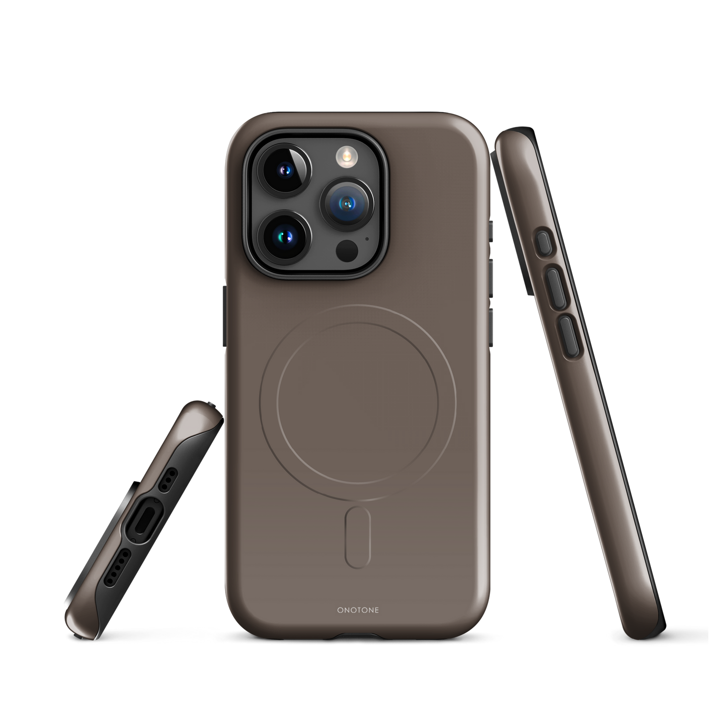 GRAY MINIMALIST IPHONE® CASE - PANTONE® CHOCOLATE CHIP