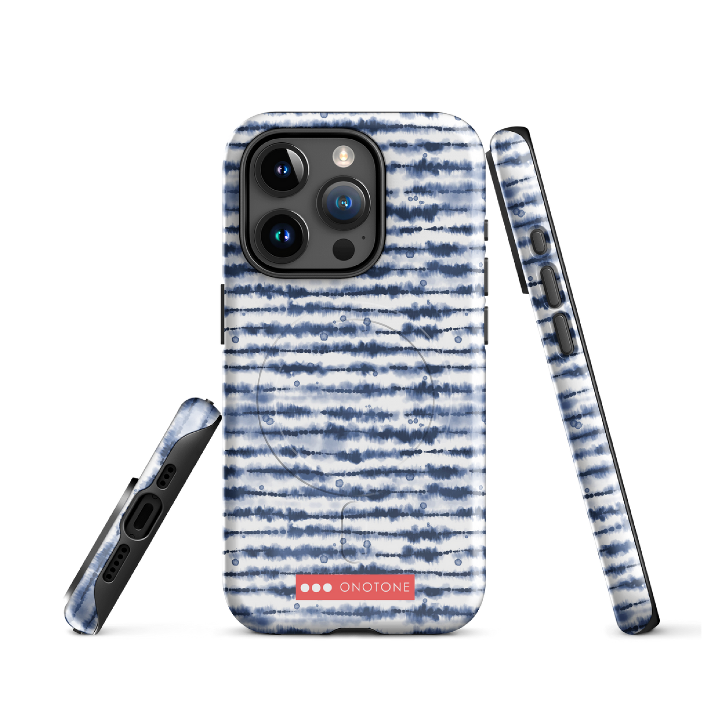 Japanese design indigo iPhone® Case with hand drawn patterns