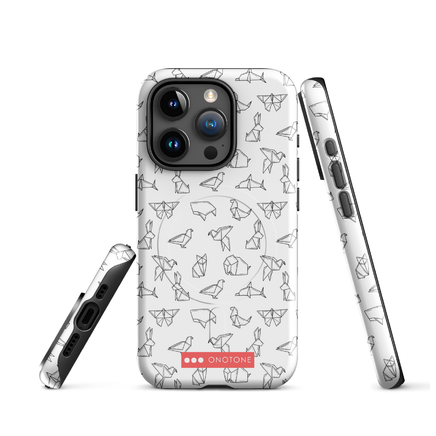 Japanese design indigo iPhone® Case with origami patterns  (IND-037)