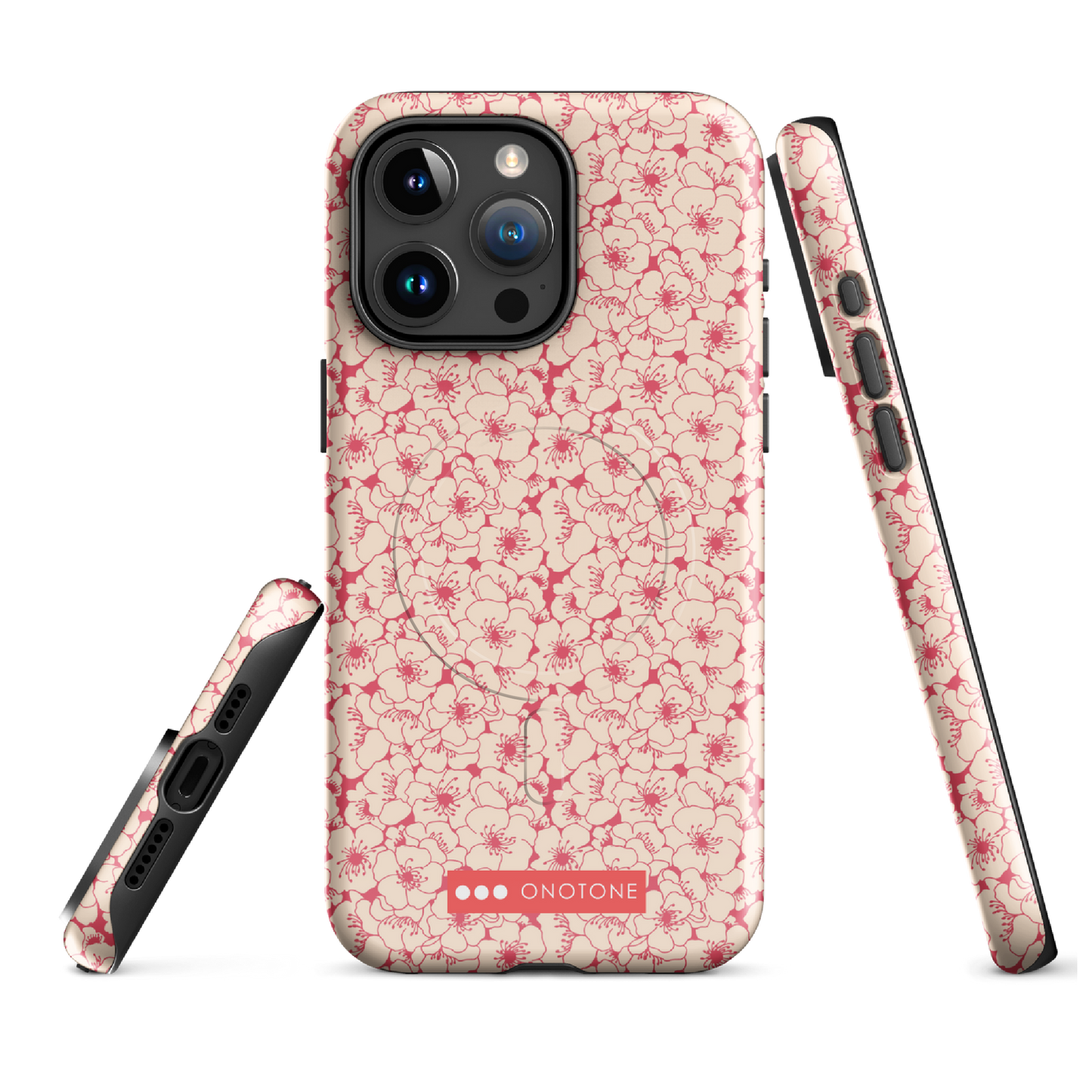 Japanese design indigo iPhone® Case with sakura patterns