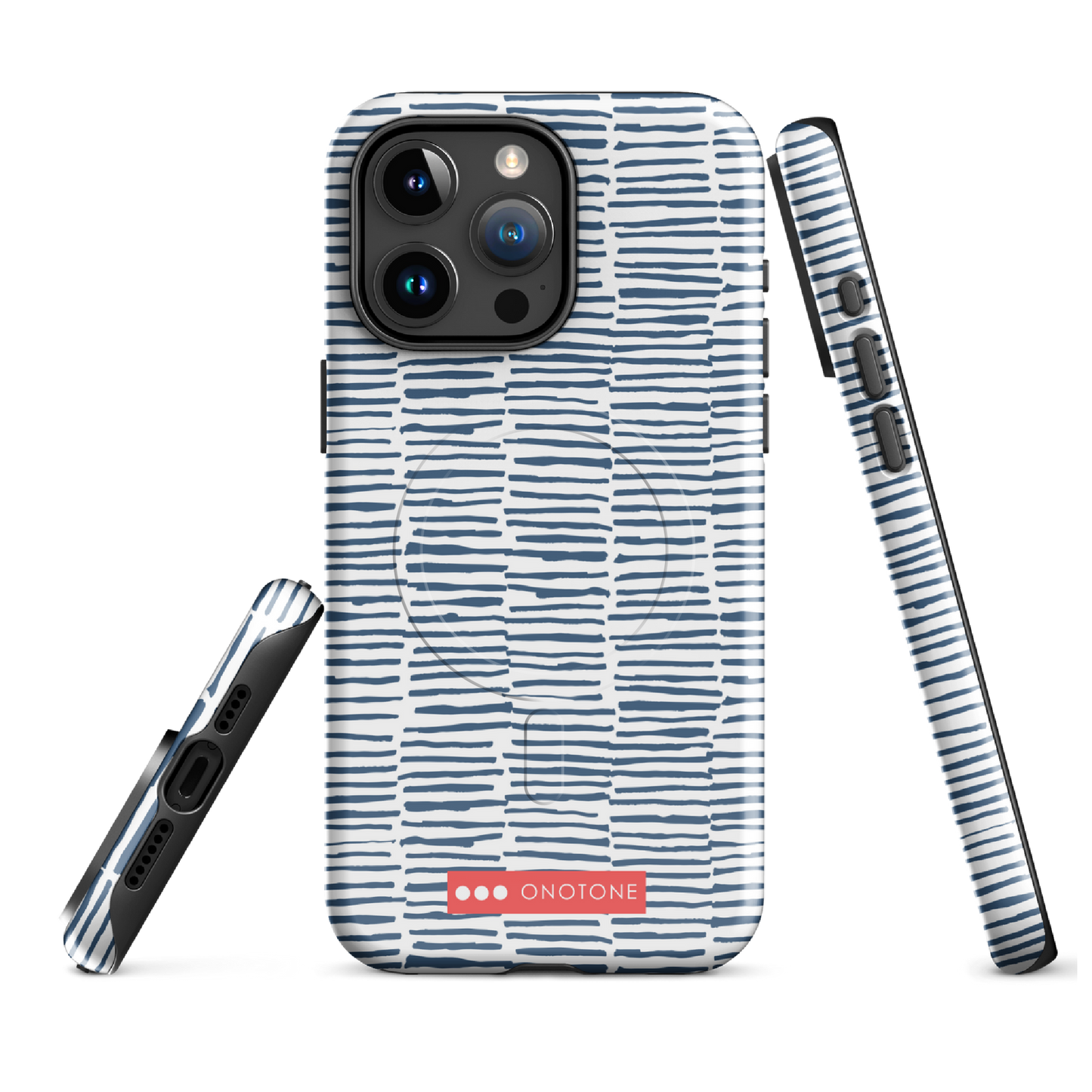 Japanese design indigo iPhone® Case with blue lines