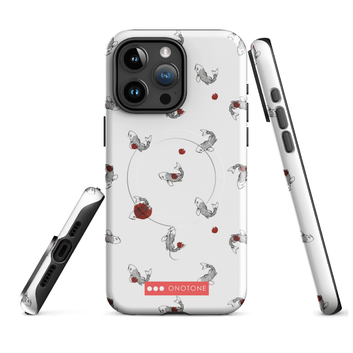 Japanese design indigo iPhone® Case with Koi patterns  (IND-038)