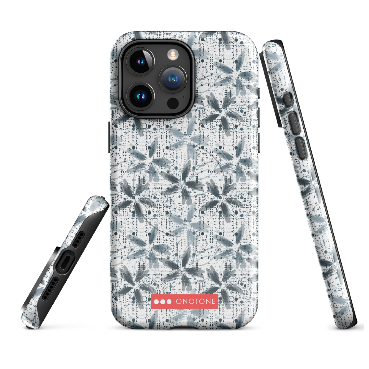 Japanese design indigo iPhone® Case with floral designs