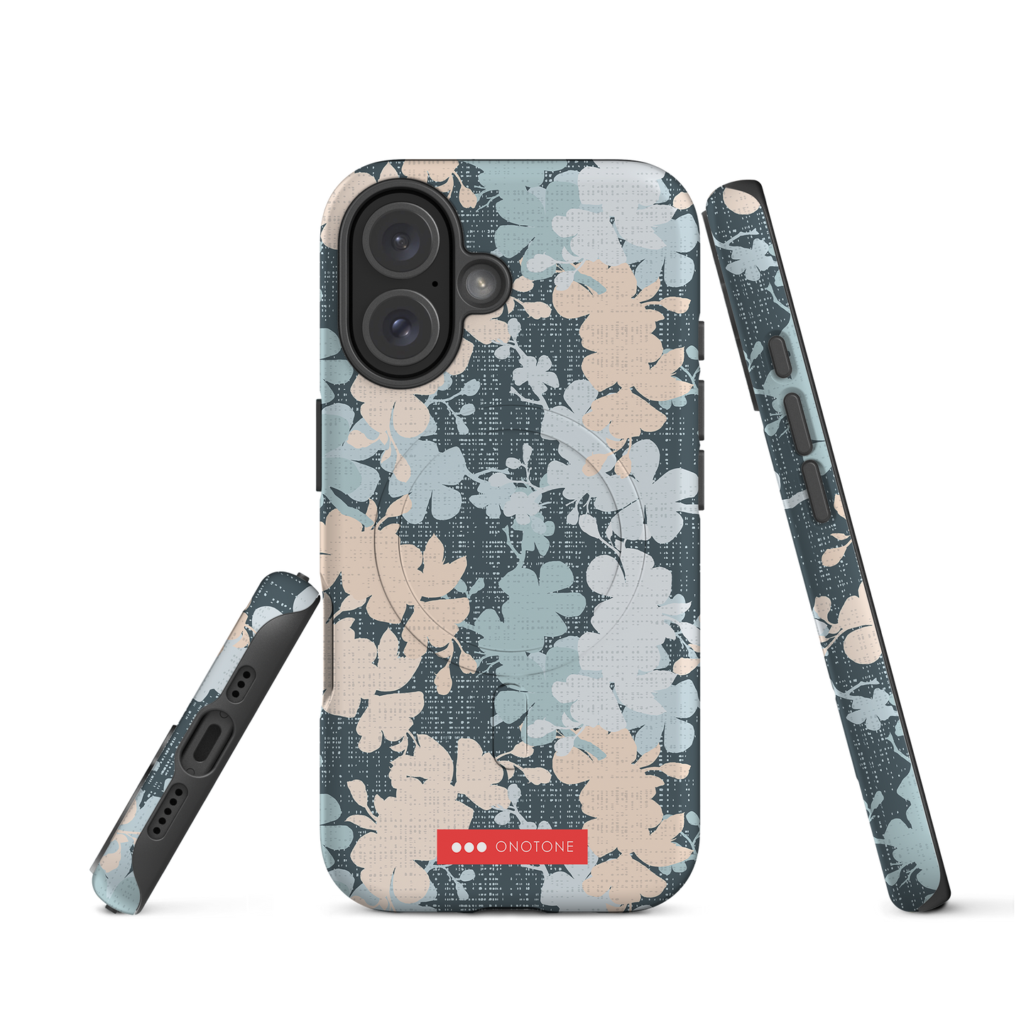 Japanese design indigo iPhone® Case with sakura flower patterns