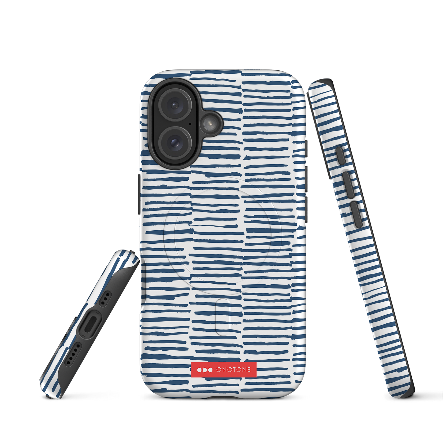 Japanese design indigo iPhone® Case with blue lines