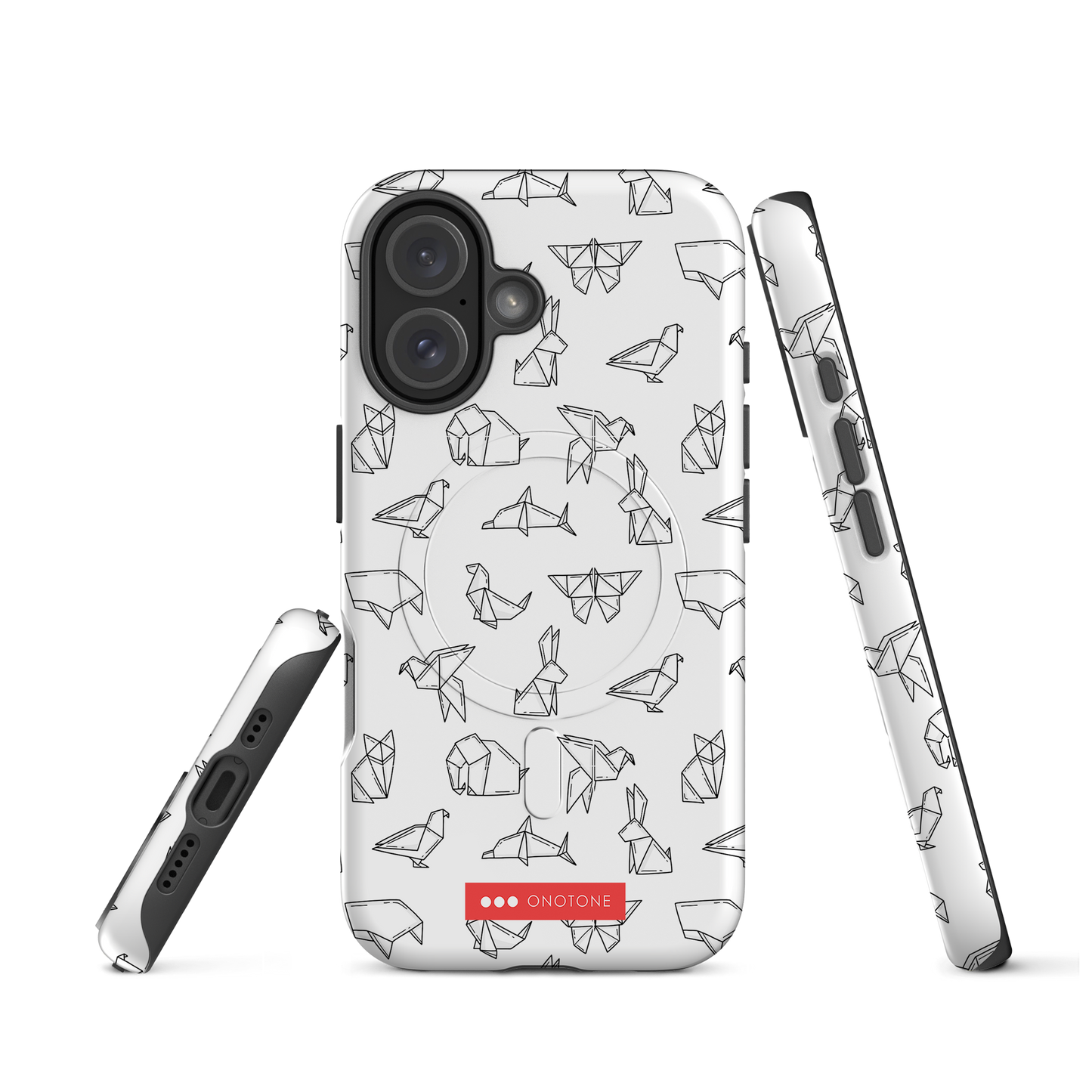 Japanese design indigo iPhone® Case with origami patterns  (IND-037)