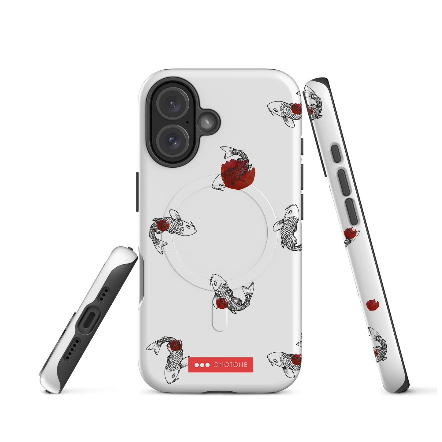 Japanese design indigo iPhone® Case with Koi patterns  (IND-038)