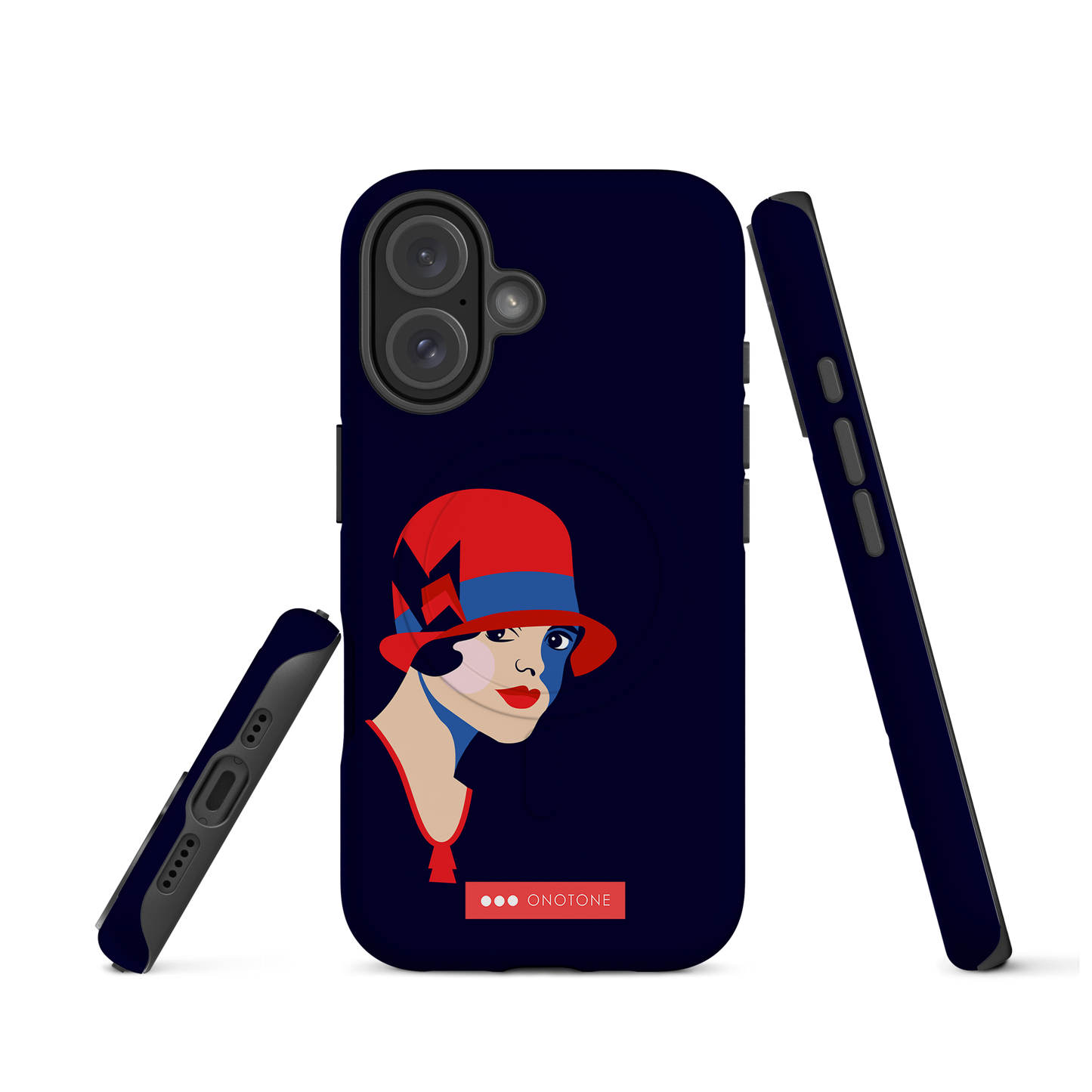 Dual Layer dark blue modern iPhone® Case