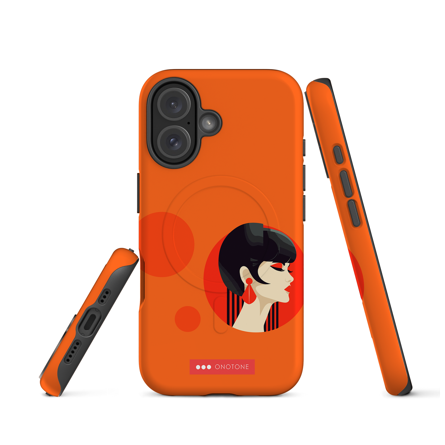 Dual Layer orange modern iPhone® Case