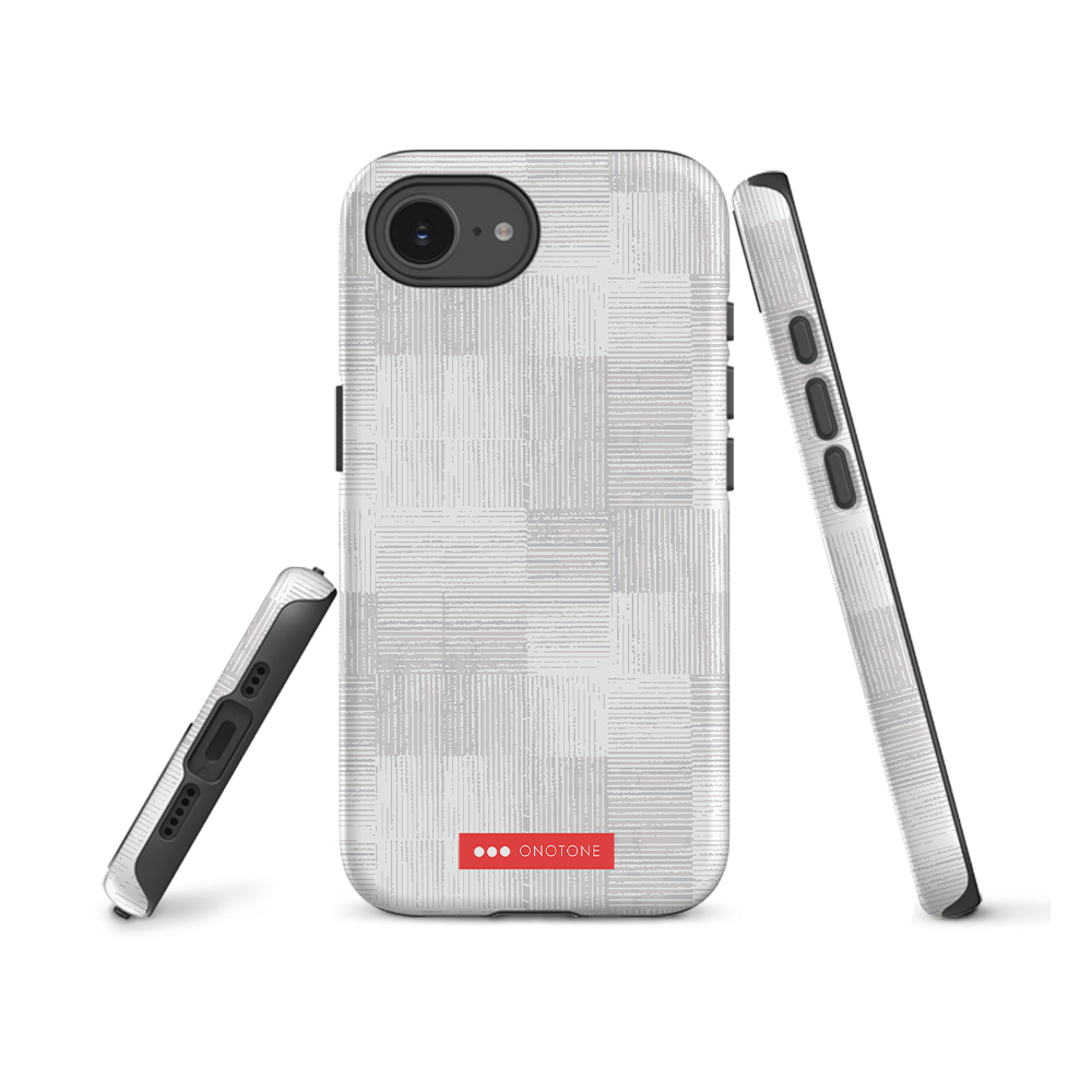 Japanese design indigo iPhone® Case with gray patterns