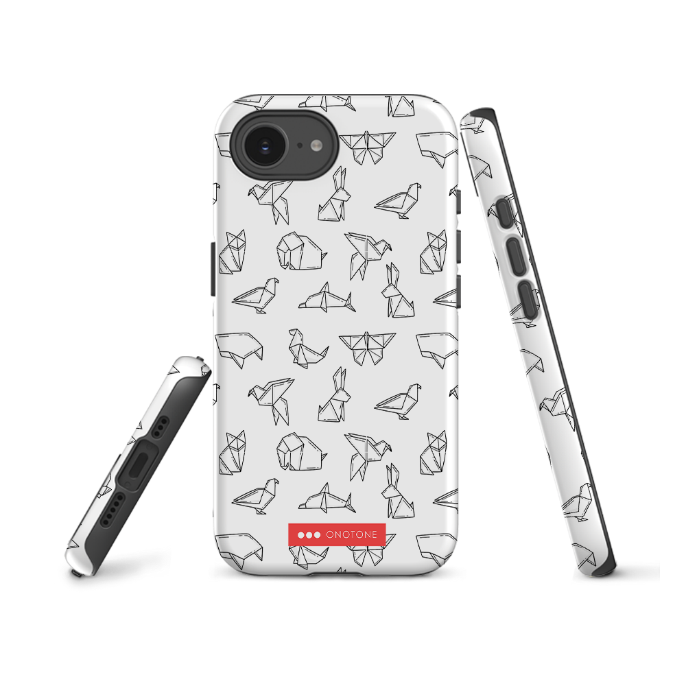 Japanese design indigo iPhone® Case with origami patterns  (IND-037)