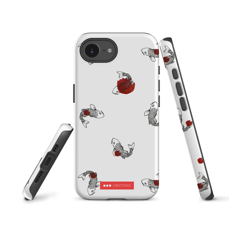 Japanese design indigo iPhone® Case with Koi patterns  (IND-038)