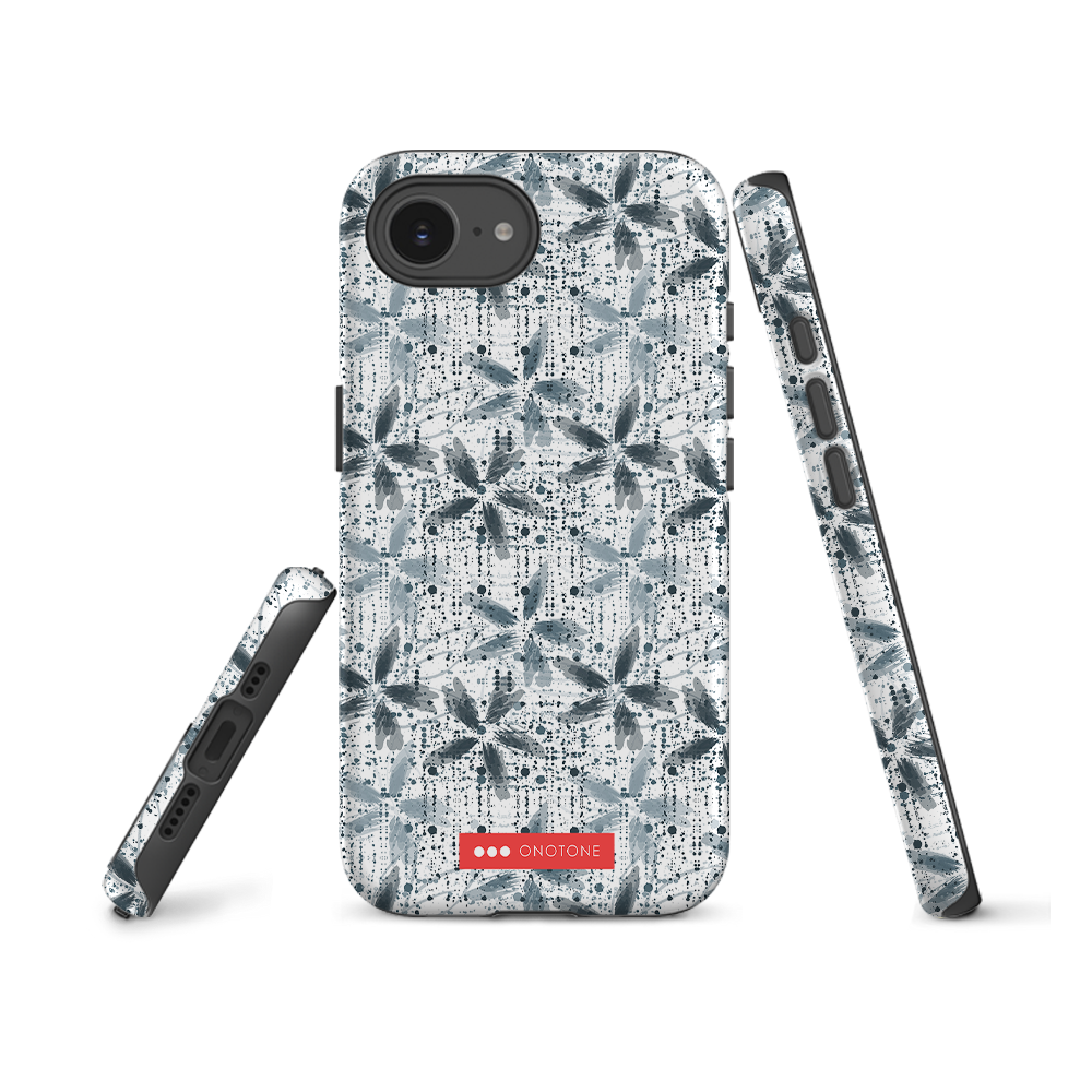 Japanese design indigo iPhone® Case with floral designs (IND-003)