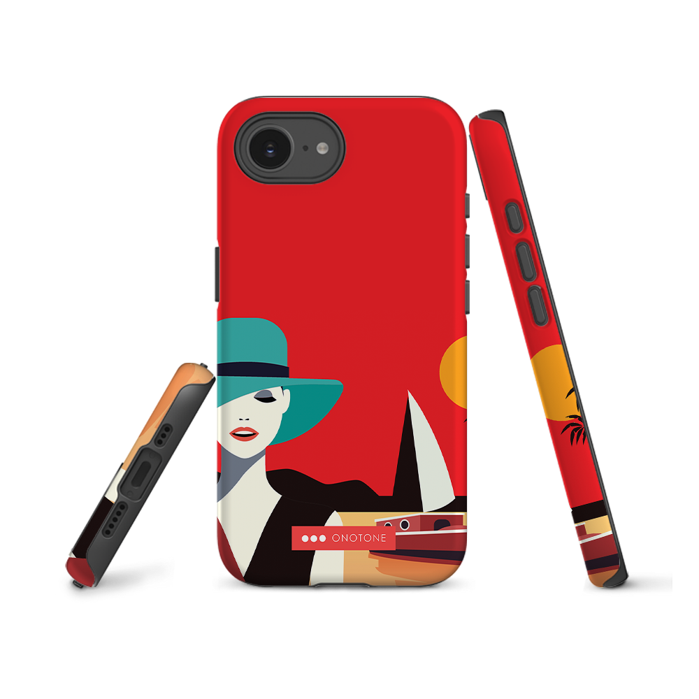 Dual Layer red modern iPhone® Case