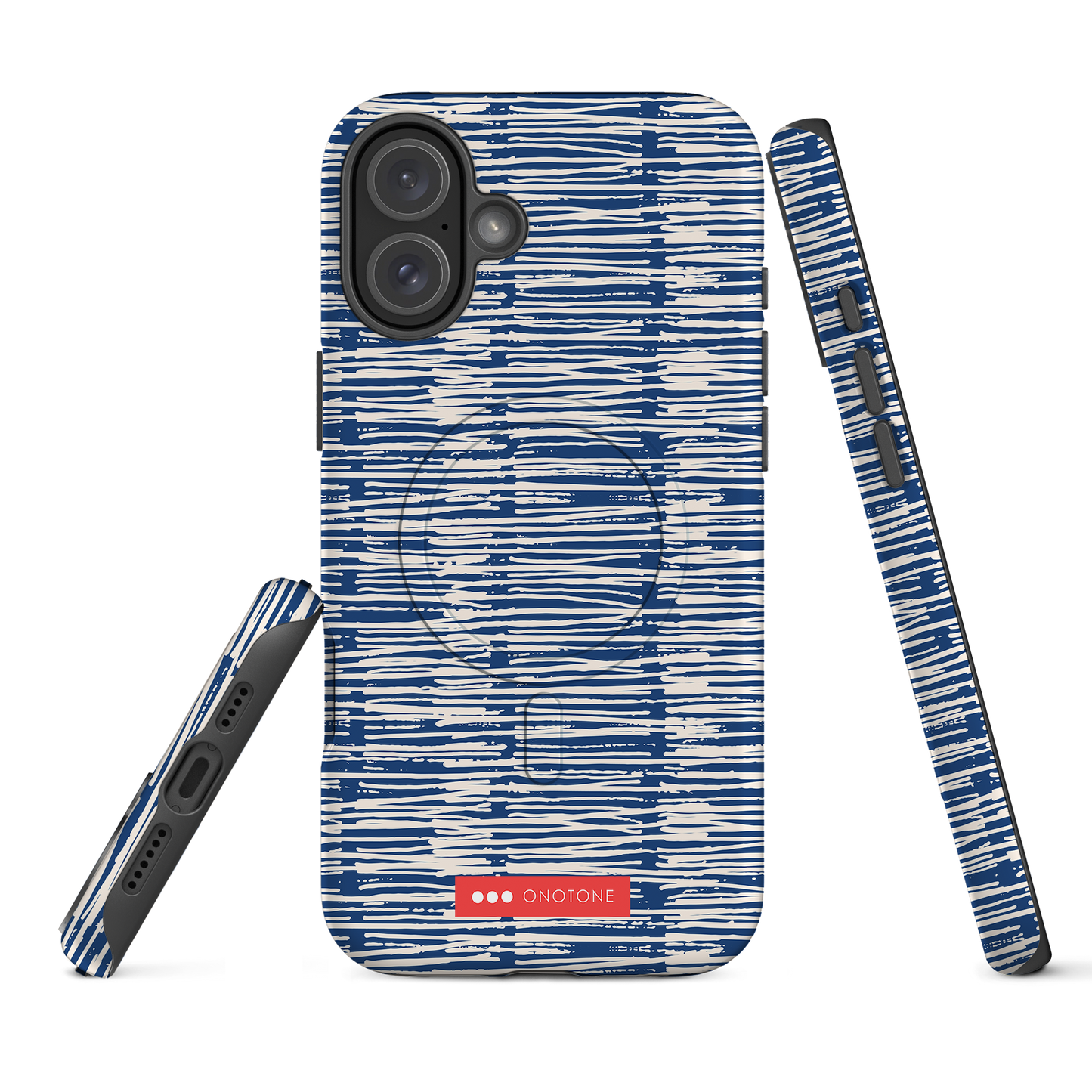 Japanese design indigo iPhone® Case with bluepatterns
