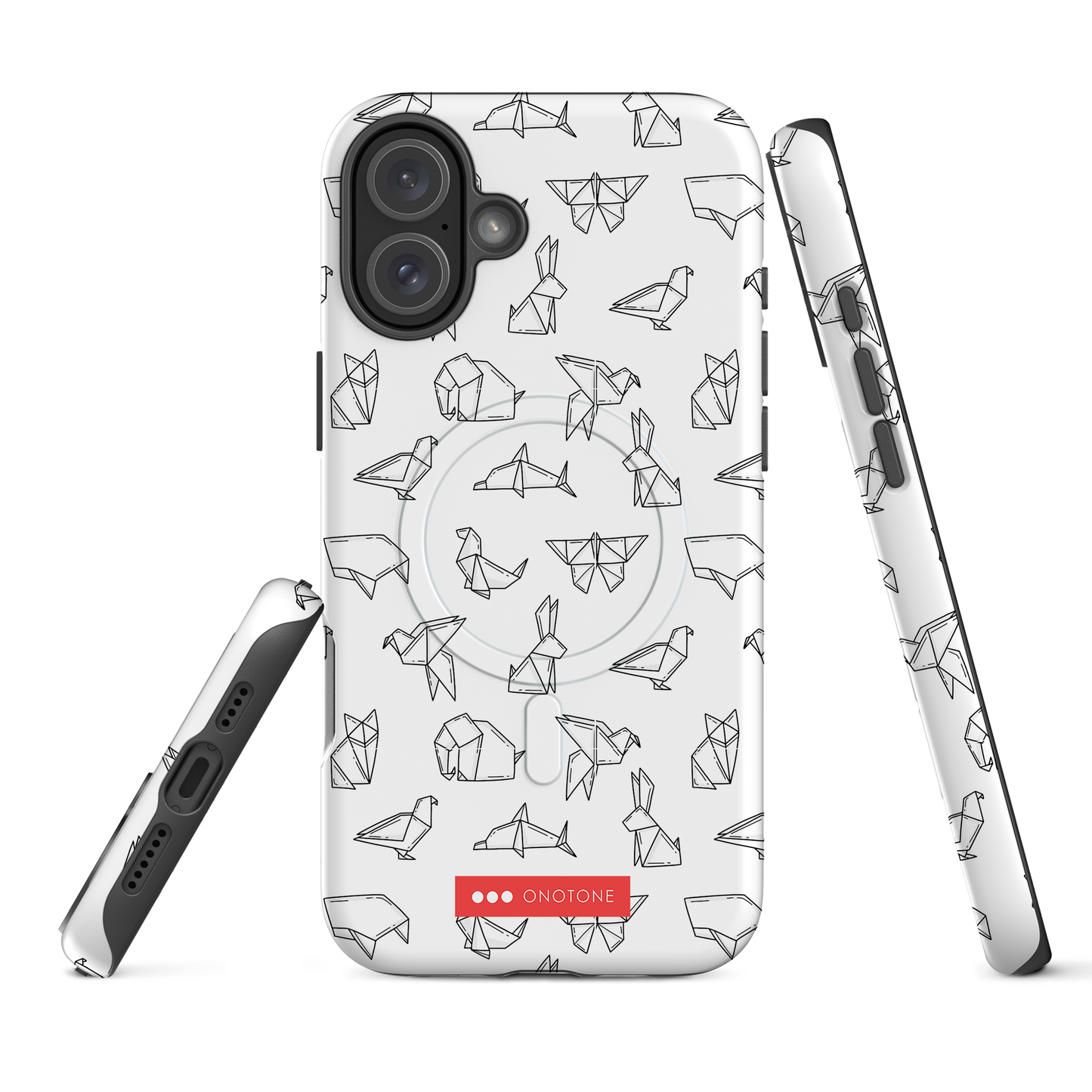 Japanese design indigo iPhone® Case with origami patterns  (IND-037)