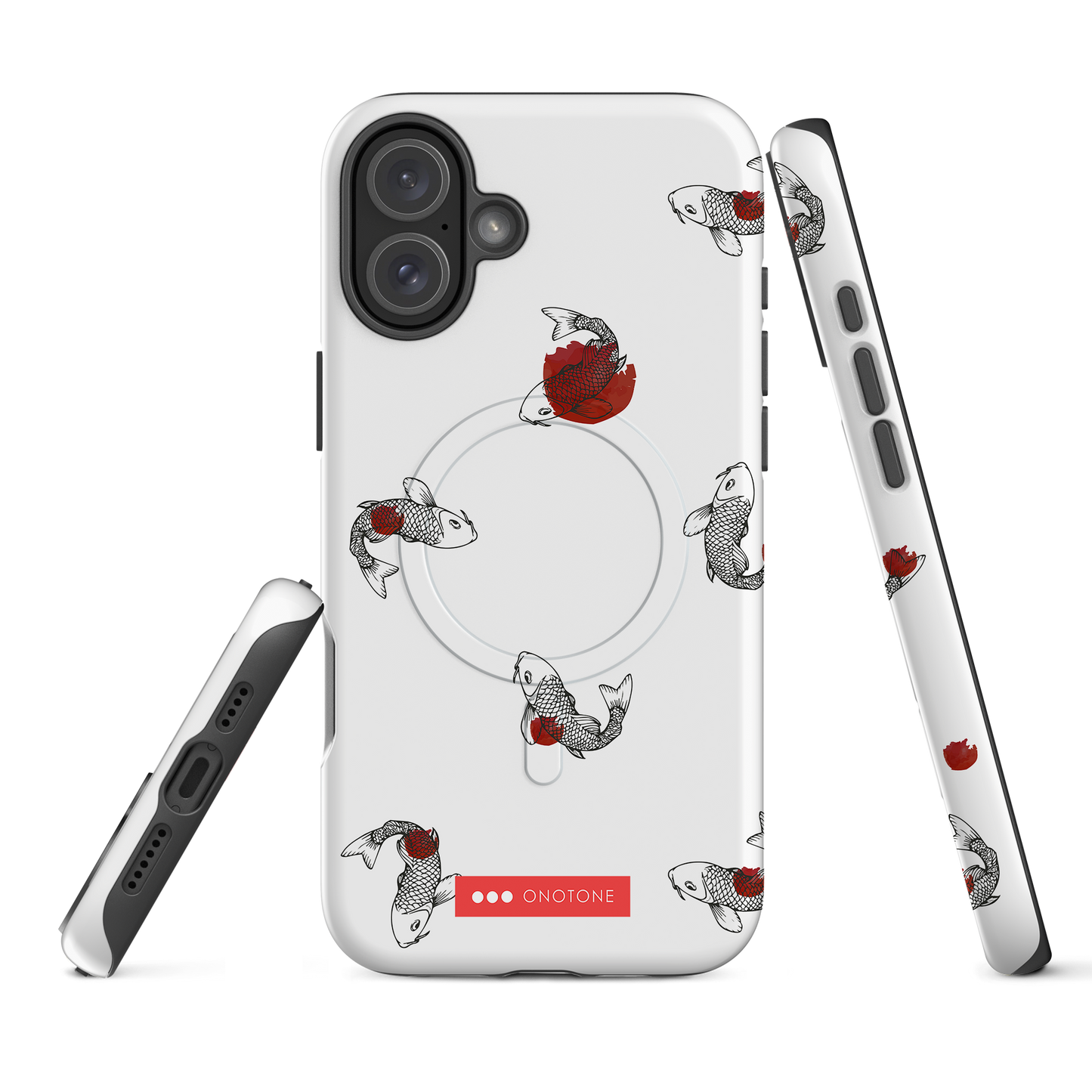 Japanese design indigo iPhone® Case with Koi patterns  (IND-038)